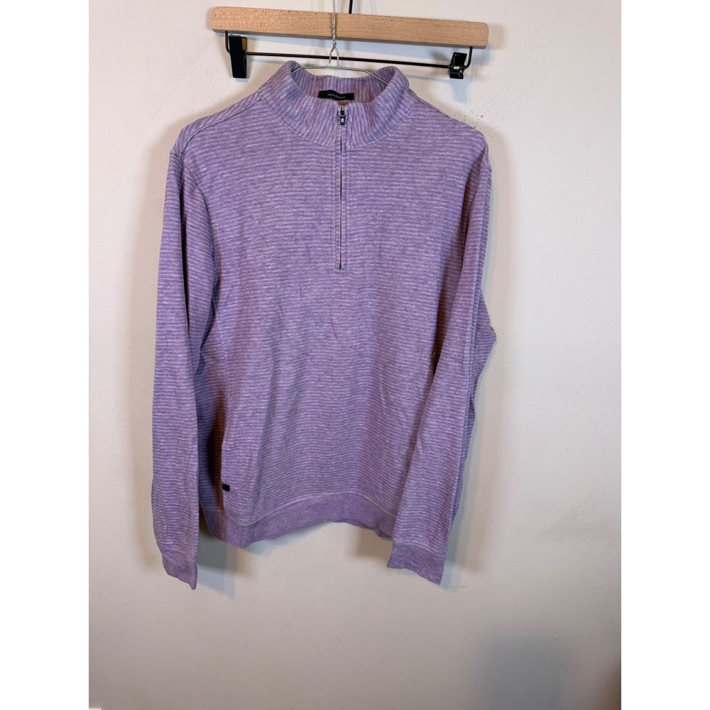 Turtleson Mens Quarter Zip Pullover Striped Purple Size M